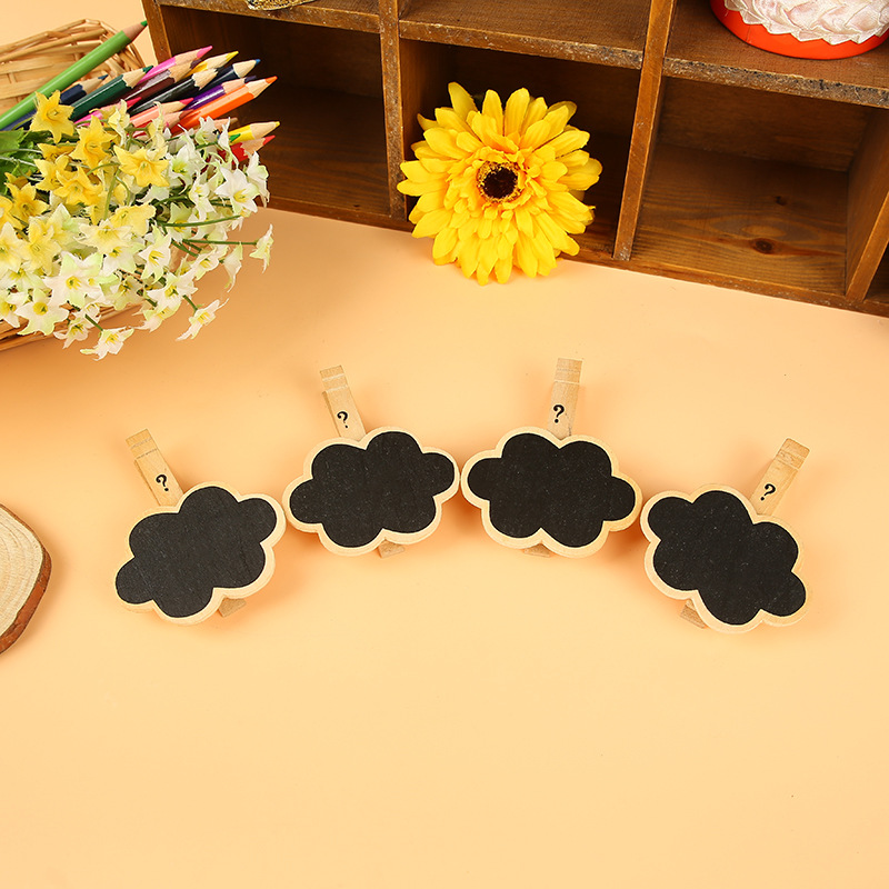 Creative little cloud mini blackboard clip, exquisite handcrafted wooden photo clip, fashionable coffee house decoration Specification image
