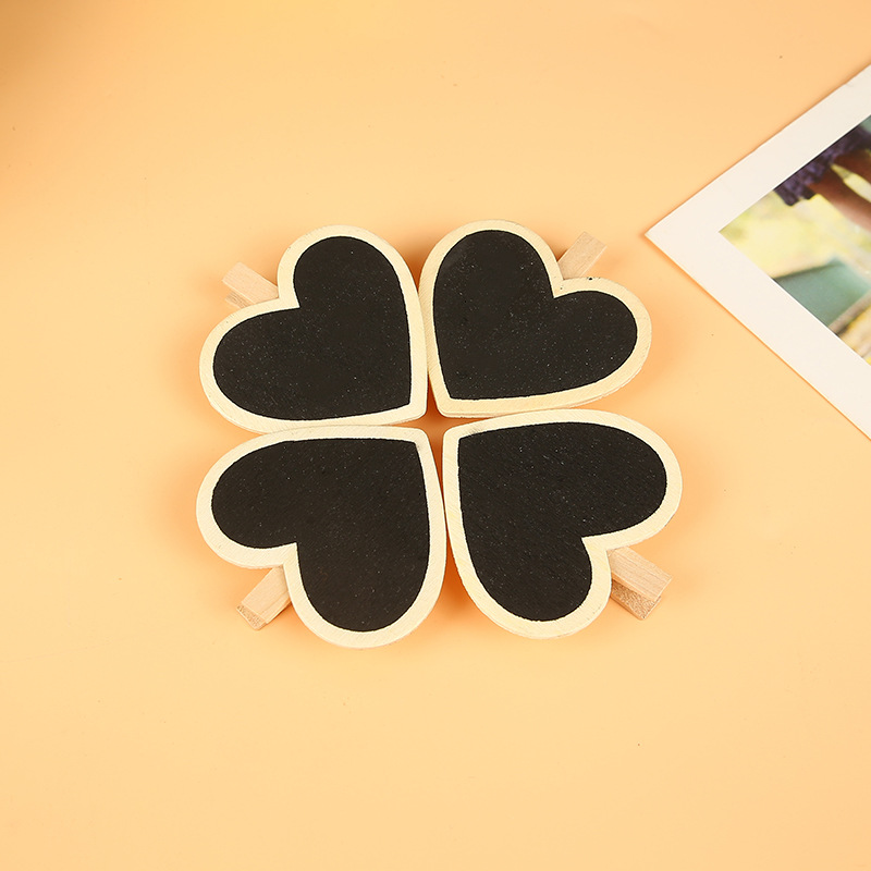 Exquisite wooden blackboard clips, handcrafted rectangular small wooden clips, fashionable coffee shop photo decoration clips details Picture