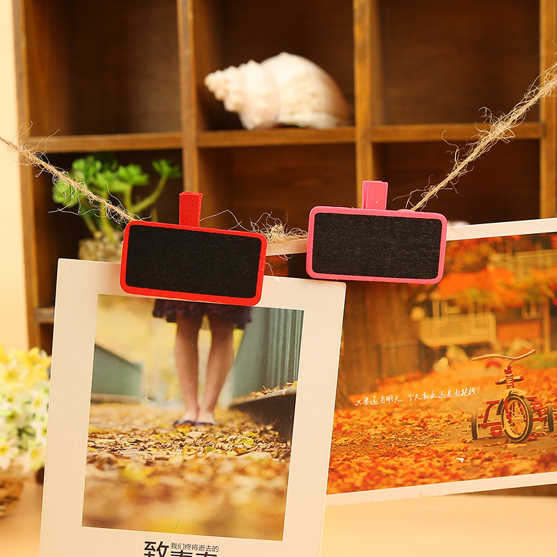 Exquisite handmade diy color blackboard clips, high-quality wooden handicrafts, special photo clips, restaurant decoration supplies Specification image