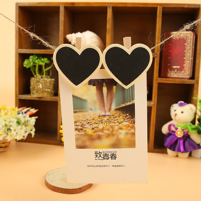Exquisite wooden blackboard clips, handcrafted rectangular small wooden clips, fashionable coffee shop photo decoration clips Specification image