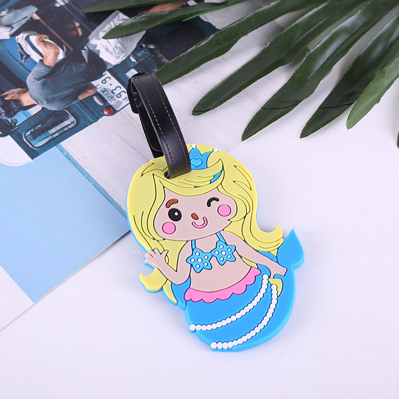 PVC创意美人鱼软胶行李牌 卡通飞机登机牌行李吊牌定制产品图
