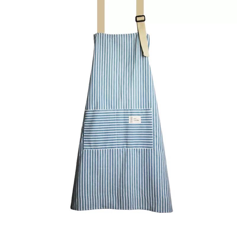 Yiwu quality Japanese-style cotton and linen simple coffee shop apron, Korean-style fashionable and fresh kitchen anti-stain apron details Picture