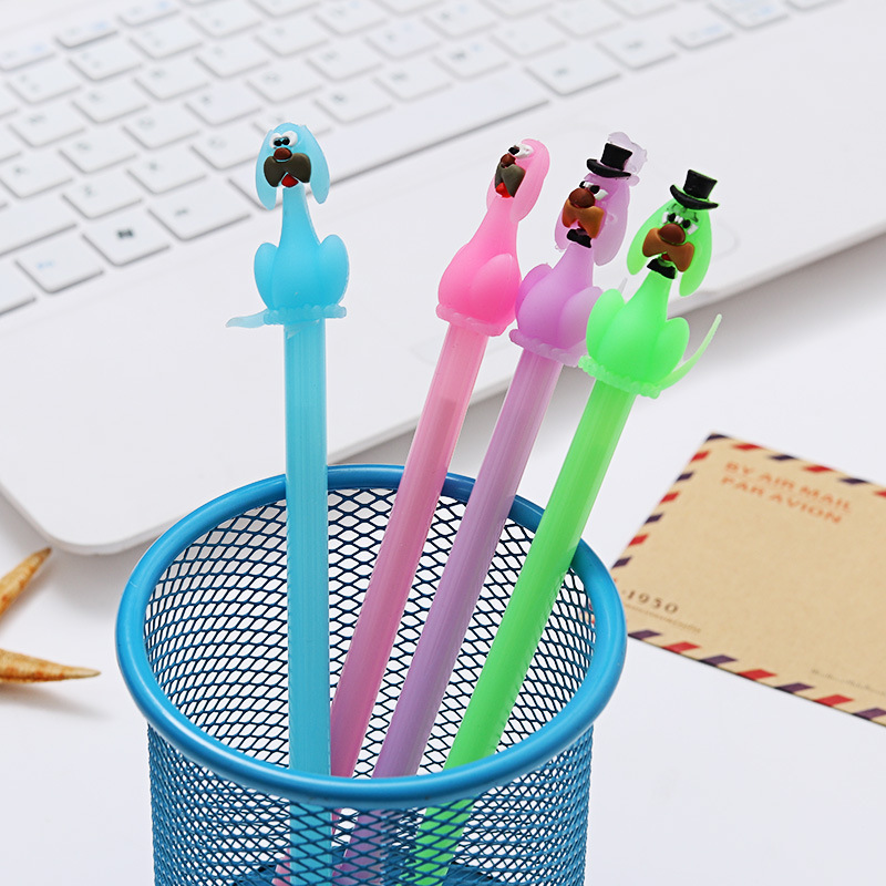 Factory direct sales poodle neutral pen puppy black pen Student stationery signature pen stationery supplies