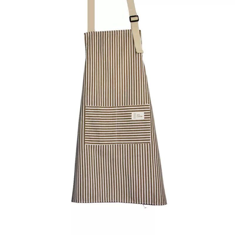 Yiwu quality Japanese-style cotton and linen simple coffee shop apron, Korean-style fashionable and fresh kitchen anti-stain apron Specification image