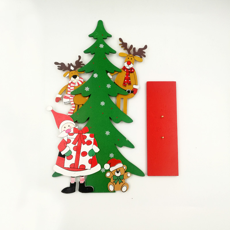跨境爆款创意DIY木制拼装单片圣诞树 桌面橱窗摆件圣诞装饰礼品详情图3