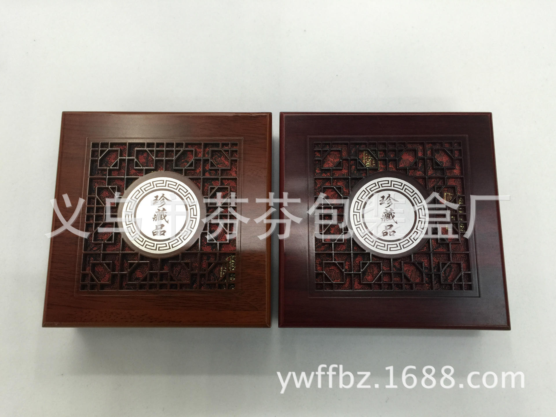 定制精品喷漆、手镯木盒，玉器盒 12*12缎布衬镂空 可加印logo