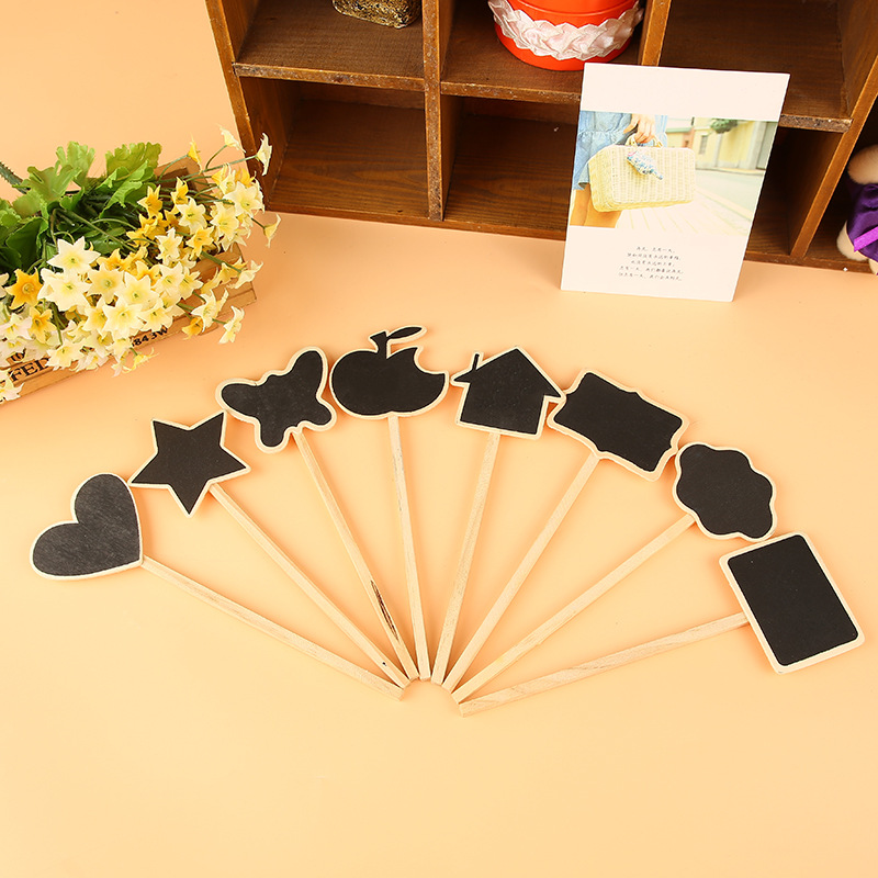 创意造型多肉植物标签 优质手工diy木质黑板插枝园艺花卉插地牌