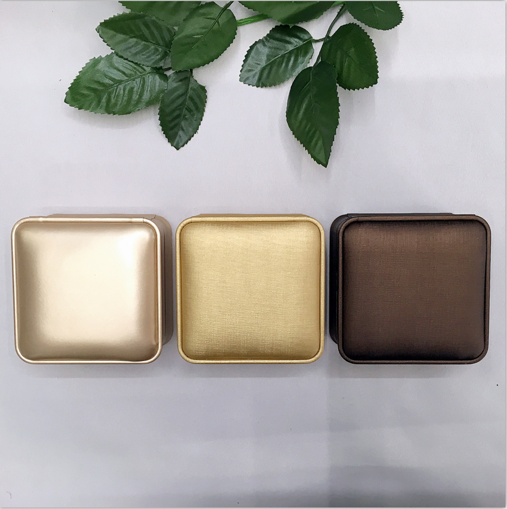 新款批发皮革塑胶戒指盒 耳环 袖扣盒 珠宝饰品盒 首饰包装盒纸盒产品图