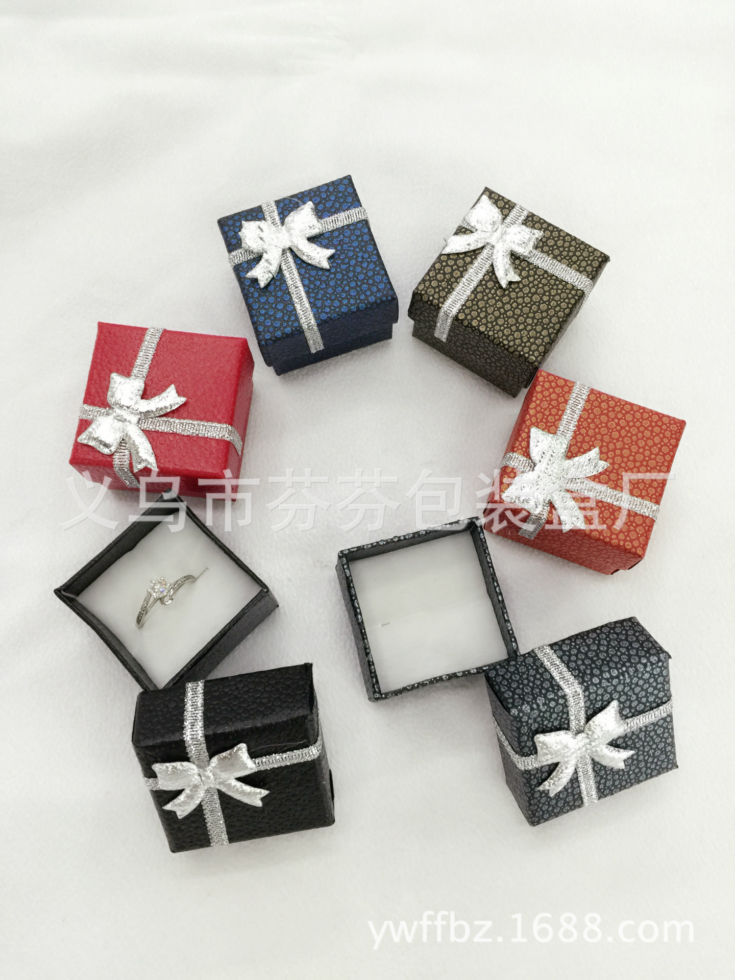 热卖现货批发 珍珠纹戒指盒 首饰包装礼品盒 珠宝首饰盒 厂家定制产品图