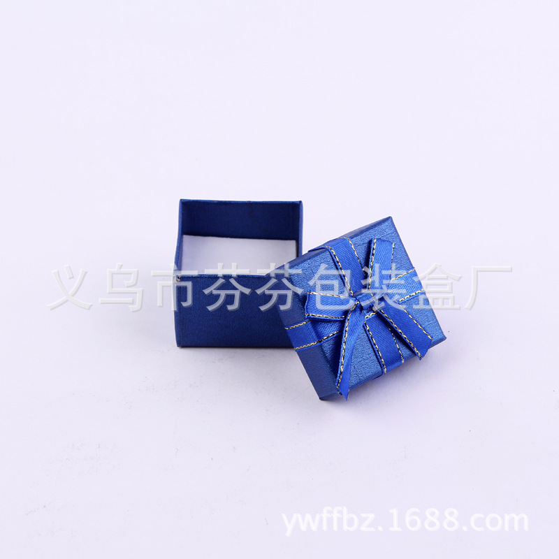 5*5丽格纹双金边精品戒指包装盒 现货饰品礼品盒批发精美首饰盒产品图