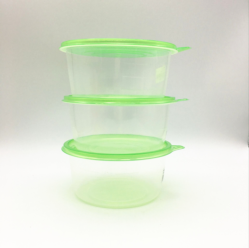 Disposable crisper plastic sealed soup box Thin-wall microwave lunch box with lid round packing box
