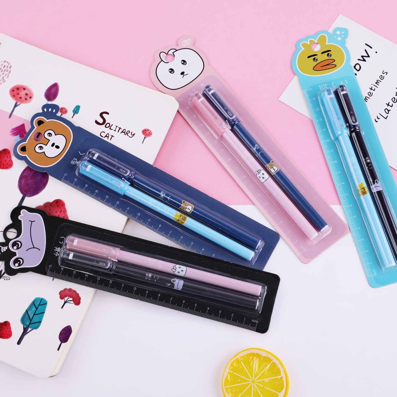 Wanbang 9016 Student Gel Pen Exam Special 0.38mm cartoon creative acrylic Stand as a gift