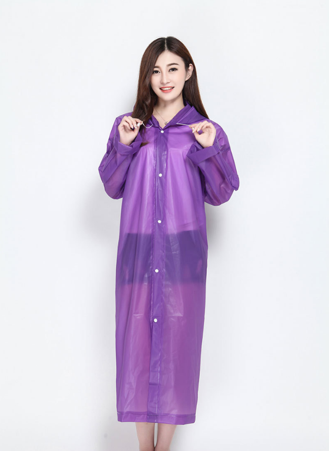 男女款EVA非一次性透明成人雨衣户外骑行电动车雨披斗篷产品图