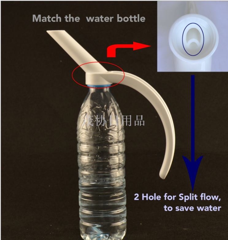 直销白色浇花器壶嘴喷洒器便携式水壶嘴大手柄白色水壶提手