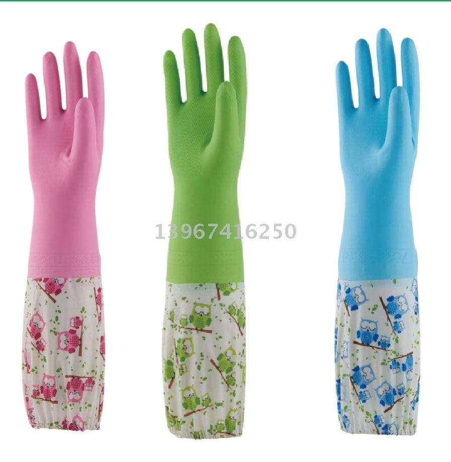 Manufacturers direct cleaning of household warm PVC bundle mouth wide mouth sleeve lengthening and thickening gloves latex gloves thumbnail