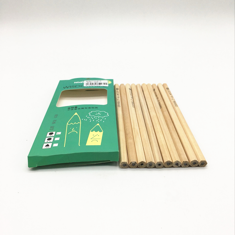 This eco-friendly box contains ten pencils, hexagonal wooden pencils and student writing pencils Specification image