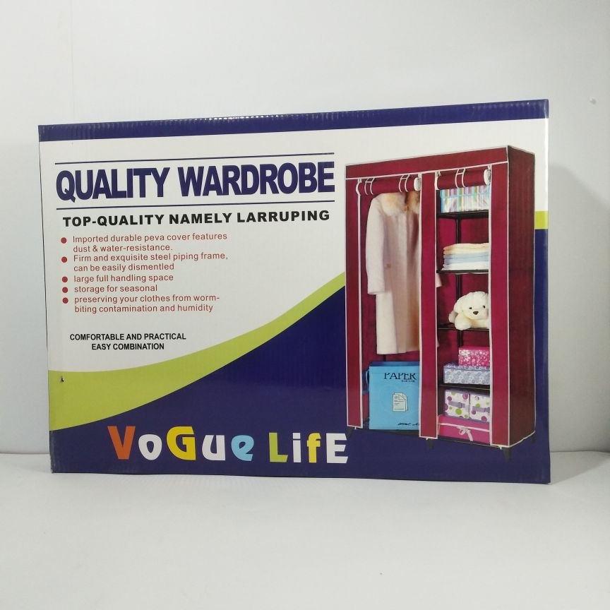 Cloth wardrobe steel pipe thick reinforcement hanger simple non-solid wood large assembly wardrobe storage rack non-woven wardrobe