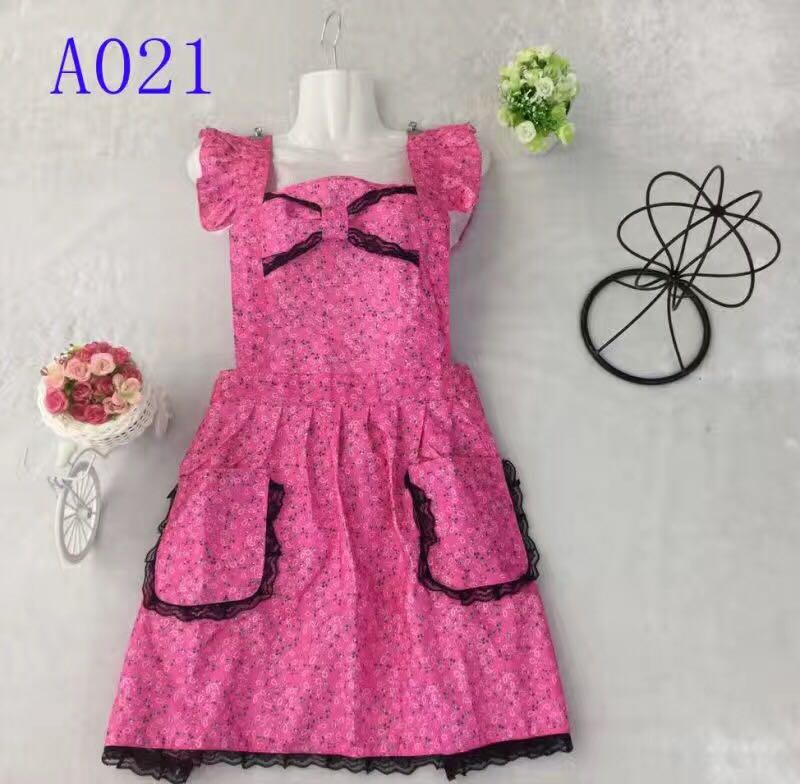 蝴蝶结花边公主围裙