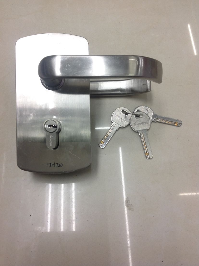 Shuzan stainless steel frameless glass Door lock, high-strength anti-theft lock, home and commercial frameless window lock, convenient installation lock door details Picture
