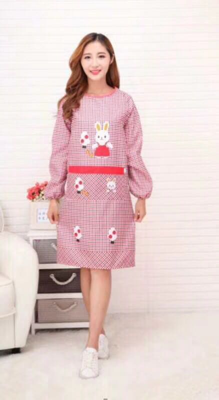 Flat Peach Positioning Printed Apron, Anti-Mildew And Anti-Fouling, Household Necessities Practical