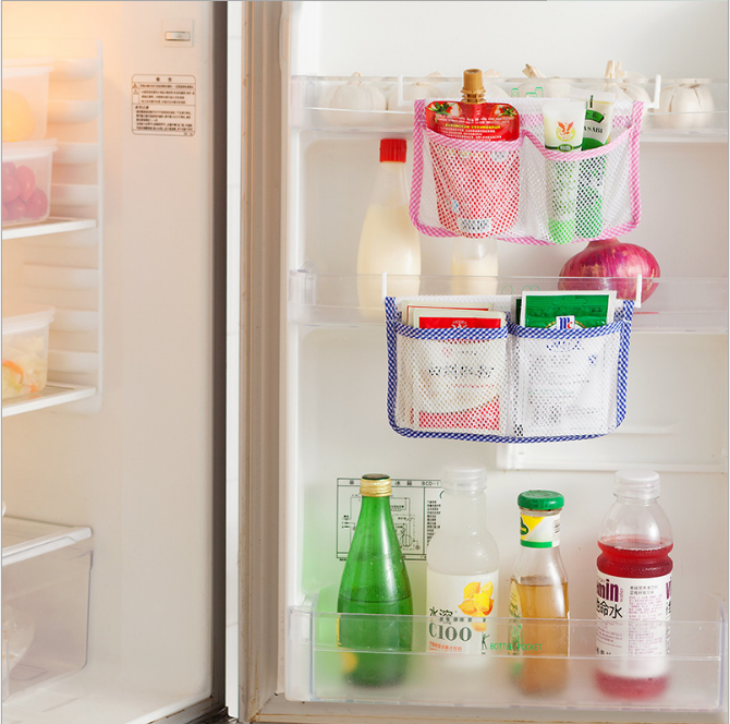 创意家居可悬挂便利易分类收纳网袋 小物件冰箱收纳网袋