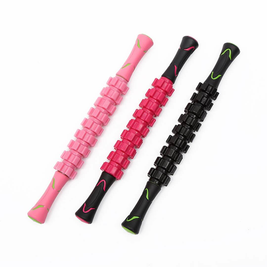 新款 肌肉按摩棒9齿放轮 放松 按摩棒 肌肉棒 滚轮 瑜伽