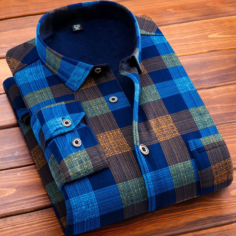 Warm shirt, Dad's casual shirt, long-sleeved style, Zobin Bird Specification image
