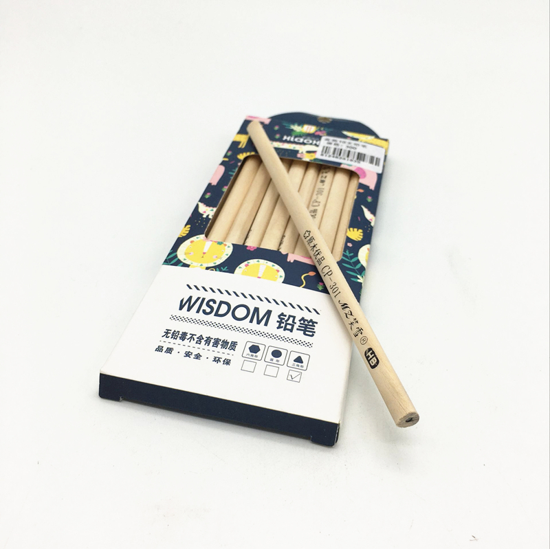 Ten pencils in an eco-friendly box, triangular wooden pencils and student writing pencils Specification image