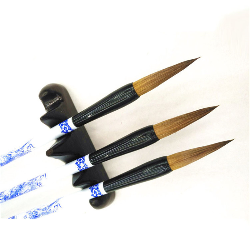 Factory direct sales: Sanjian blue and white porcelain, wolf-hair brush, regular script, clerical script, running script, traditional Chinese painting collection, national trend Specification image
