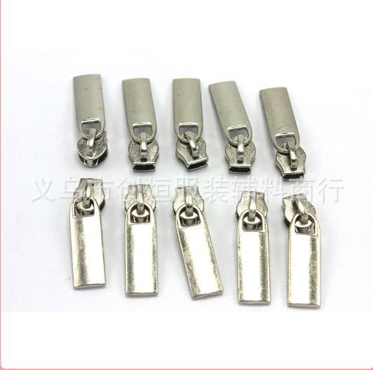 促销 高档精品拉头现货 5号尼龙光板头 订做5#金属箱包拉链头