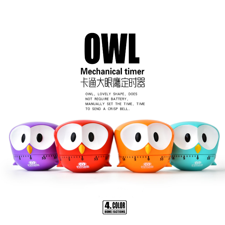 猫头鹰卡通定时器 厨房计时器 电子机械LED倒计时timer