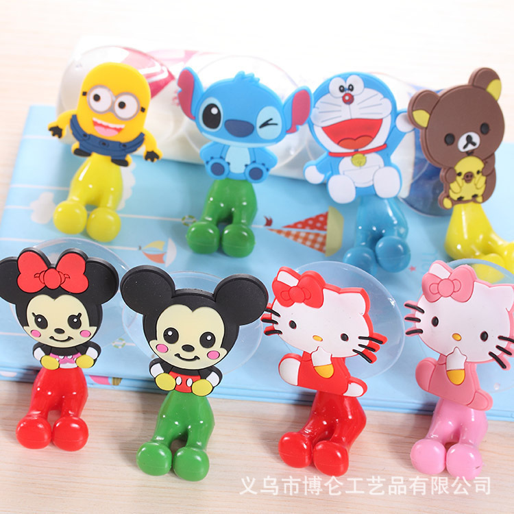 Creative Cute Cartoon Animal Family Powerful Suction Cup Toothpaste Toothbrush Holder Style Optional Specification drawing