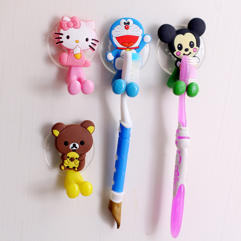 Creative Cute Cartoon Animal Family Powerful Suction Cup Toothpaste Toothbrush Holder Style Optional details Picture