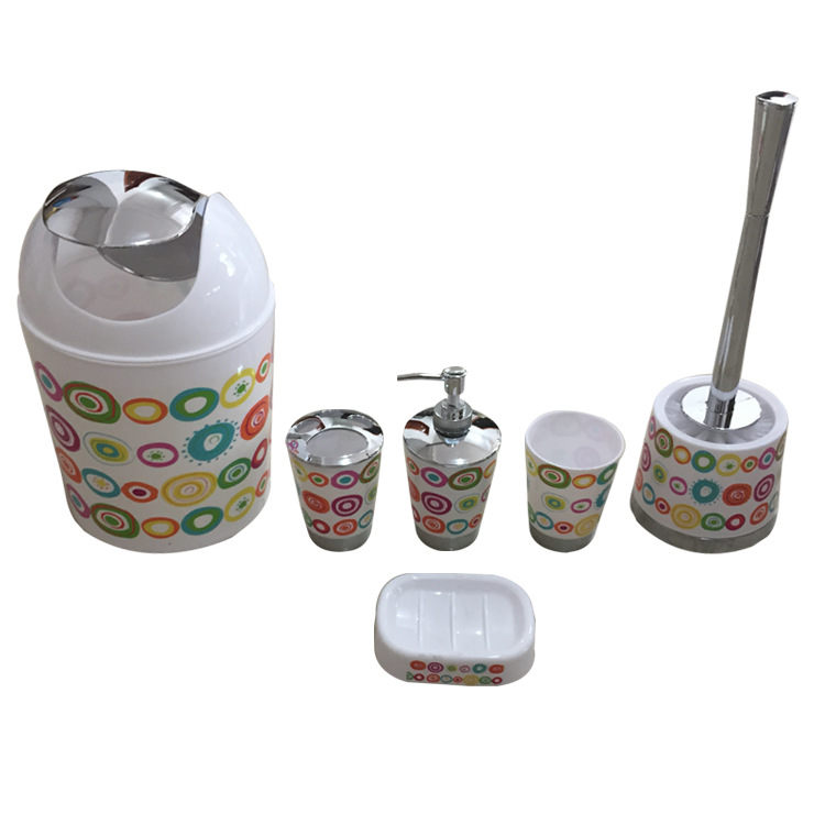 New creative simple bathroom set Bathroom supplies plastic bathroom six-piece bath and wash