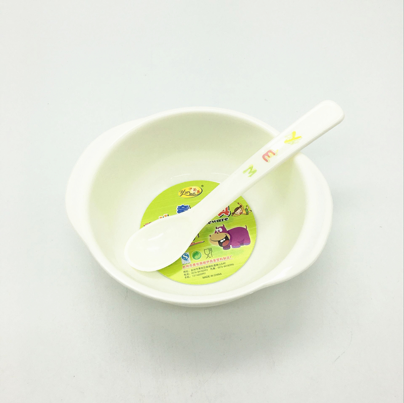 Bagged children's set bowls and spoons, children and infants' double-ear set bowls, children's complementary food set bowls, anti-drop set bowls details Picture