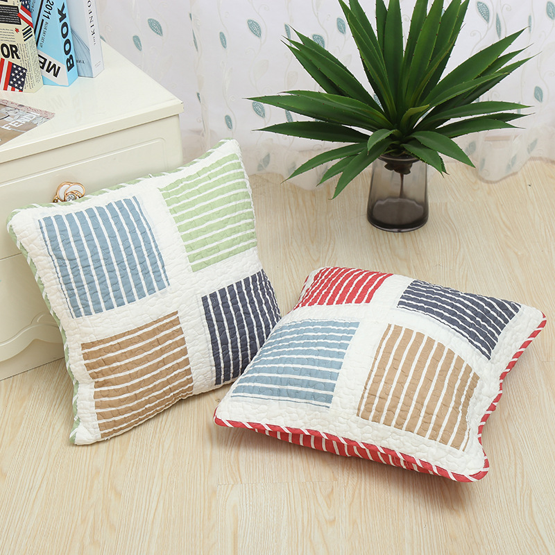 Foreign Trade 2018 New Plaid Pillow Case All Cotton Home Sofa Cushion Pillow Case Only Sets Without Core Pillowcase