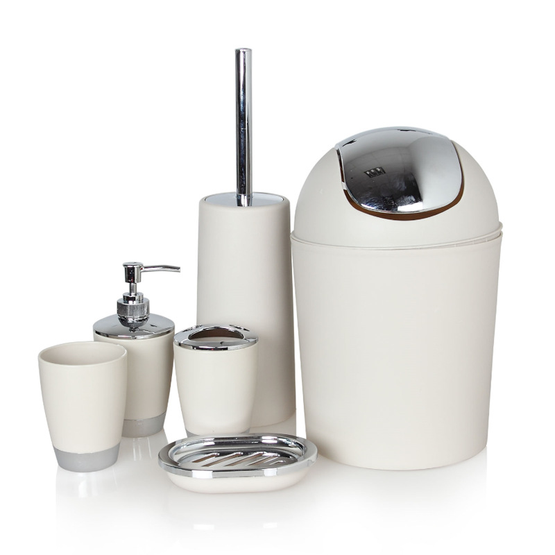 新款创意简约卫浴套装 浴室用品塑料卫浴六件套沐浴洗漱产品图