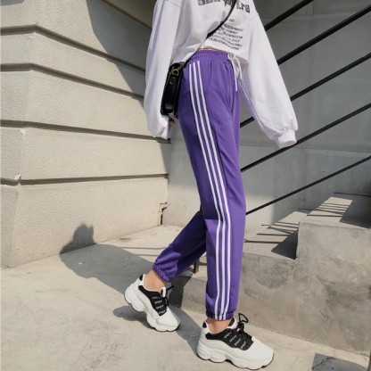 Sports pants bf Harajuku style Korean version student loose slimming school uniform