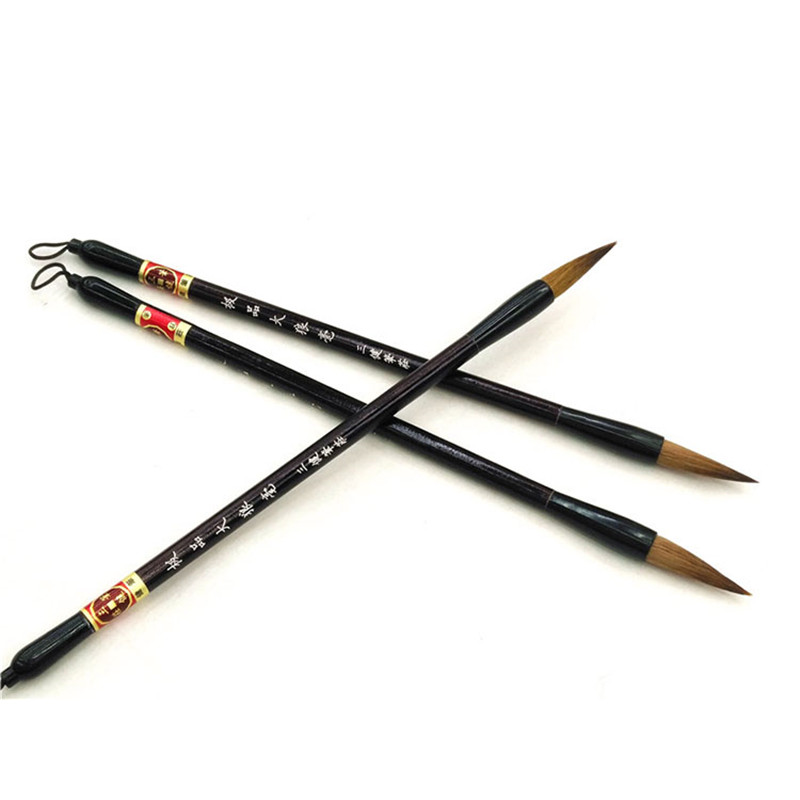 Factory direct sales of Sanjian Wolf-hair brushes for regular script, clerical script, running script and traditional Chinese painting, suitable for students details Picture