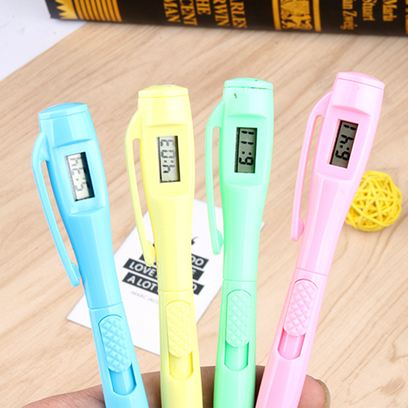 Manufacturer direct sales electronic watch ballpoint pen test pen Electronic clock pen Portable office ballpoint pen