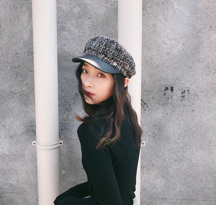 贝雷帽女 英伦薄款八角帽百搭画家帽秋冬报童帽