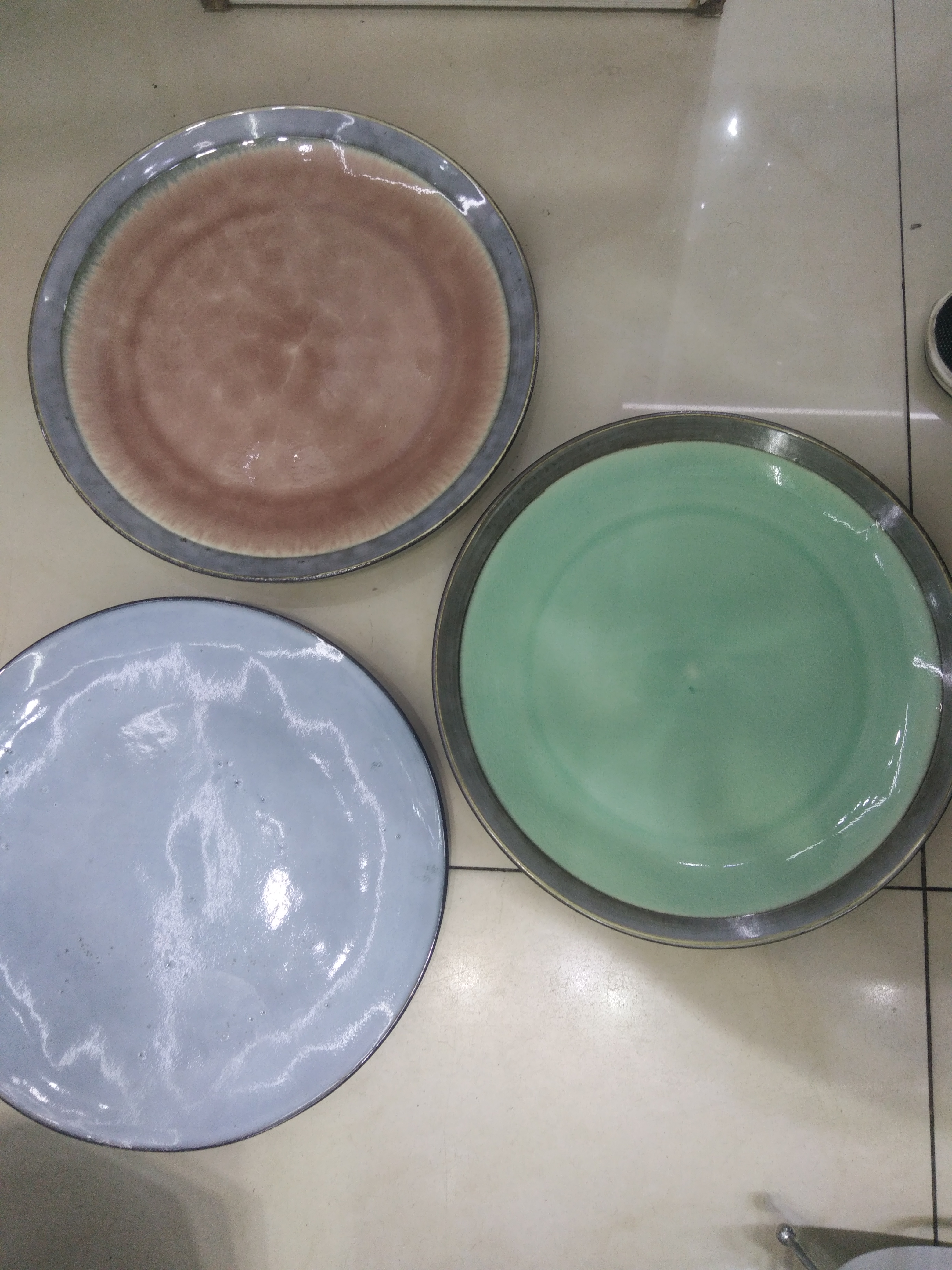 10.5-inch pit plate glaze plate with kiln transformation, colored glaze plate and ice-cracked glaze plate Specification image