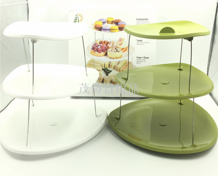 Foreign trade new product twistfold party bowls three-layer folding plate telescopic fruit bowl magnet manufacturer