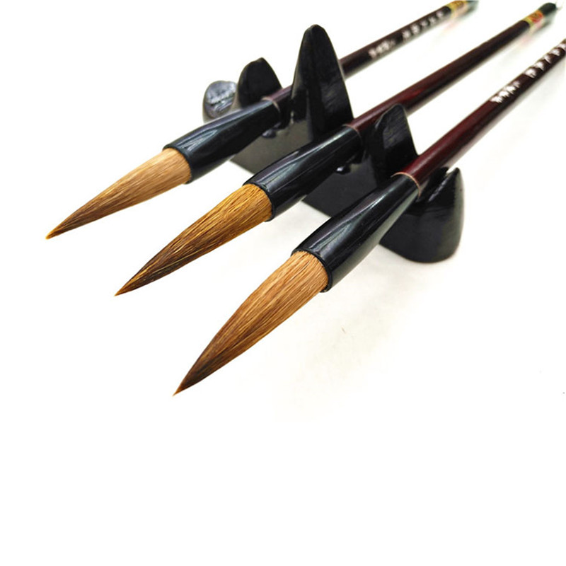 Factory direct sales of Sanjian Wolf-hair brushes for regular script, clerical script, running script and traditional Chinese painting, suitable for students Specification image