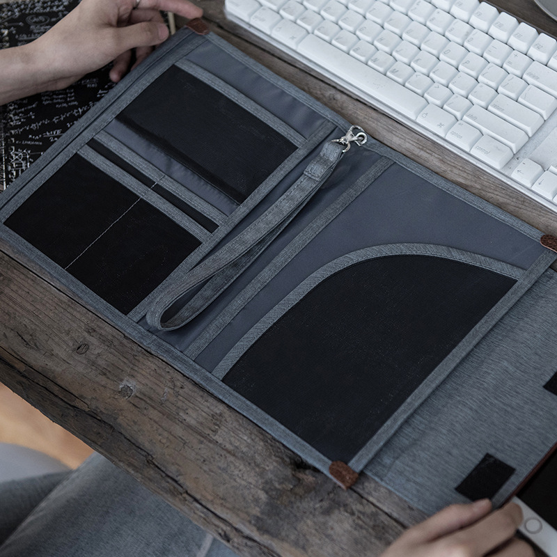 2019 New model Document storage bag, Business multi-layer document and certificate bag, portable information bag Specification image