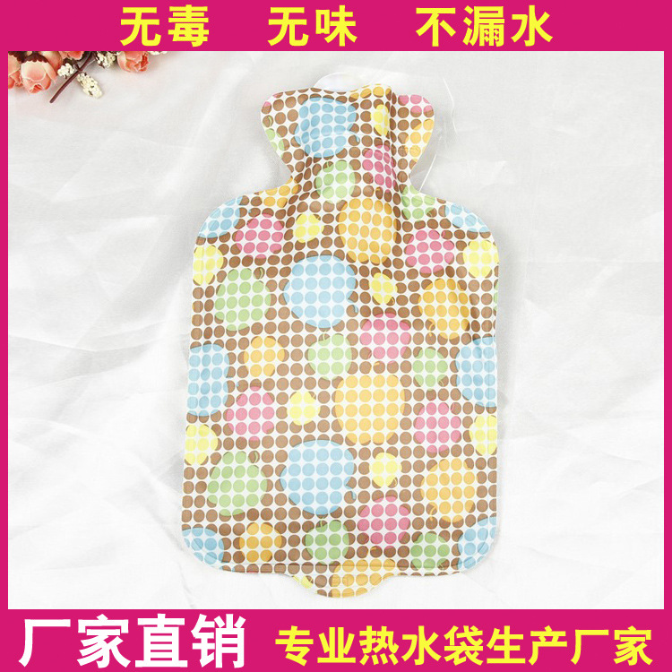 Manufacturers direct sales of Shengang brand warm hand treasure printed cloth extra large quality PVC hot water bag wholesale flower cloth XL