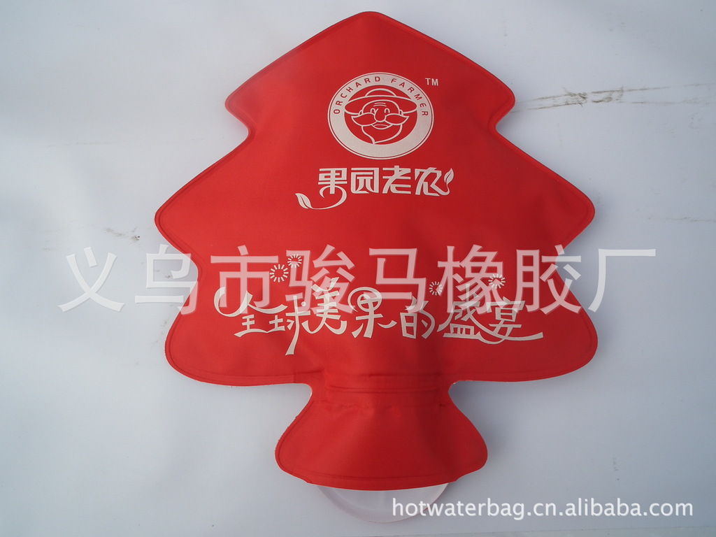 【特别推荐】供应圣诞树印花布 印LOGO广告礼品热水袋定做