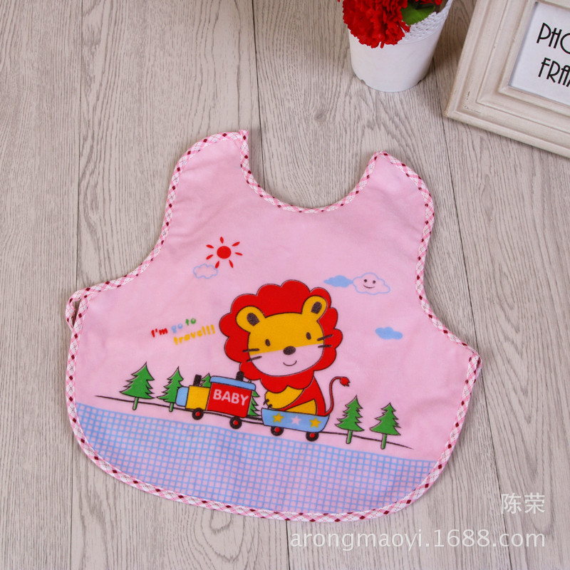 The manufacturer wholesals new cartoon cute tie large bibs and cotton solid-color bibs, which are selling well in spring details Picture