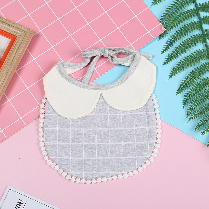 2018 New style color cotton lace collar and bib two-piece hot-selling checkered anti-saliva scarf manufacturer wholesale Application Scenario
