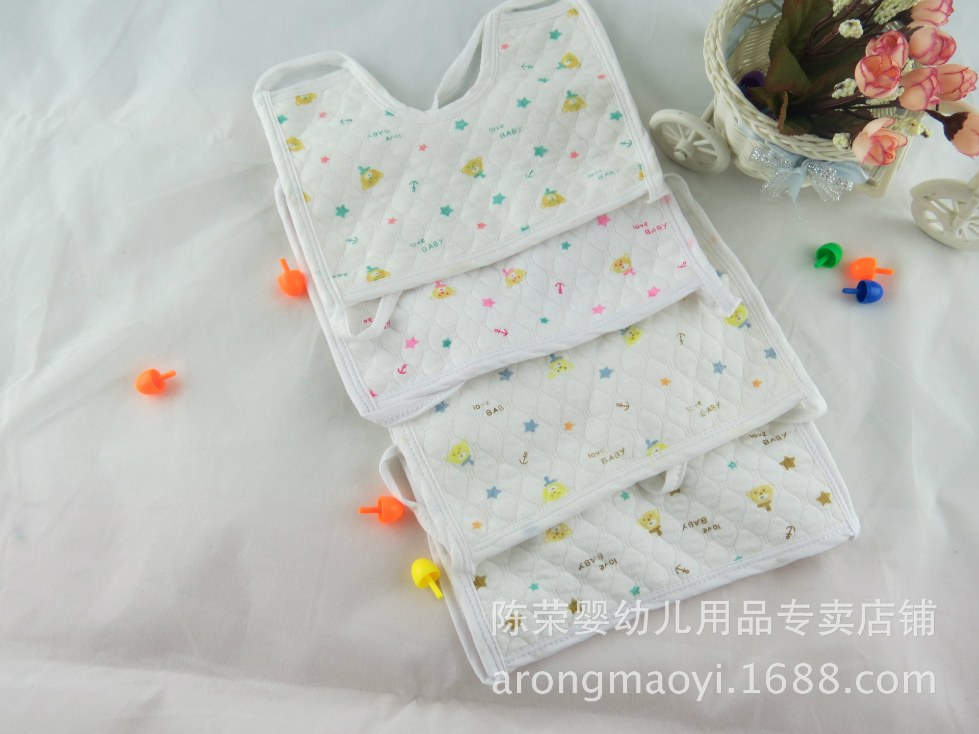 Cotton square double-sided masks, wipes, bibs, bibs and coveralls